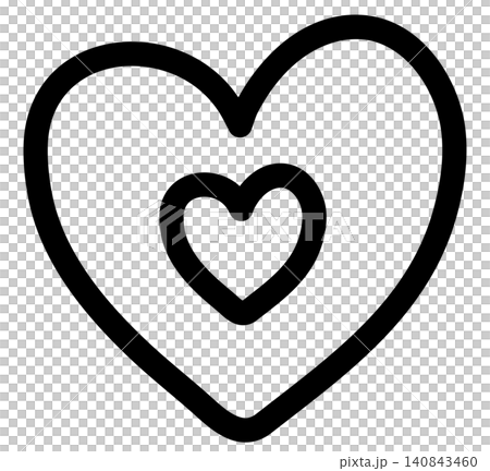 Hand drawn black outline of heart for black and white sticker, tattoo, fabric print, decoration, love logo, icon, Valentine's Day, social media post, card, sign, symbol, February elements Hand drawn black outline of heart for black and white sticker, tattoo, fabric print, decoration, love logo, icon, Valentine's Day, social media post, card, sign, symbol, February elements 140843460