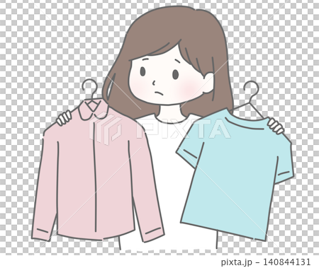 服装選びに迷う女性 140844131