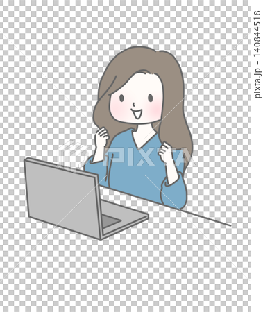 一位自由職業女性面帶微笑,豎起了大拇指。 一位自由職業女性面帶微笑,豎起了大拇指。 140844518