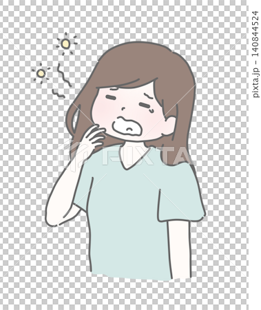 一個昏昏欲睡的女人打著哈欠 一個昏昏欲睡的女人打著哈欠 140844524