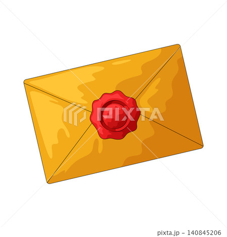 Illustration of Envelope with wax seal Illustration of Envelope with wax seal 140845206