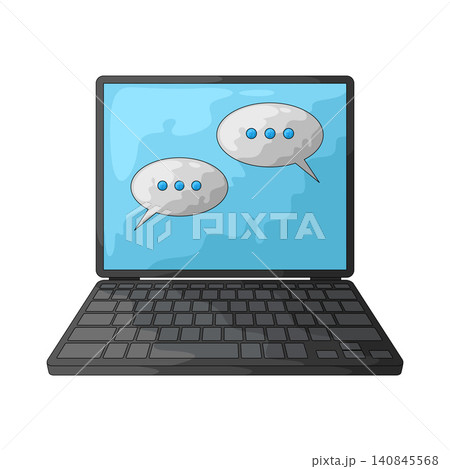 Illustration of Laptop chat Illustration of Laptop chat 140845568