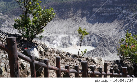 Mountaintop View of Kawah Putih Crater Lake Indonesia 140845734