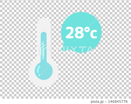 28°C, speech bubble, thermometer, illustration 28°C, speech bubble, thermometer, illustration 140845776