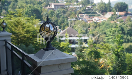 Scenic Balcony View Overlooking Lush Green Landscape Scenic Balcony View Overlooking Lush Green Landscape 140845901