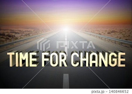 Time for change concept, road - 3D rendering 140846652