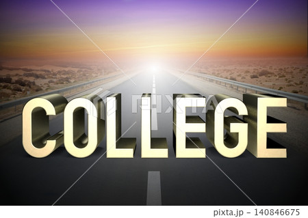 College concept, road - 3D rendering College concept, road - 3D rendering 140846675