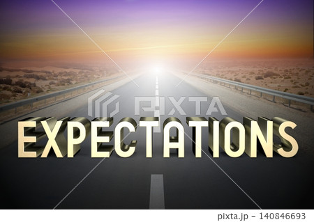 Expectations concept, road - 3D rendering Expectations concept, road - 3D rendering 140846693