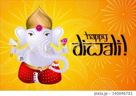 Happy Diwali card with Ganesha Happy Diwali card with Ganesha 140846781