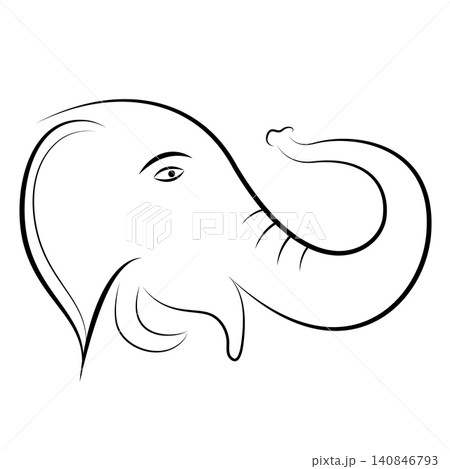Elephant shape - outline Elephant shape - outline 140846793