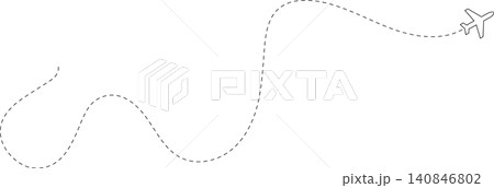 Airplane line path, flight route, trace, travel Airplane line path, flight route, trace, travel 140846802