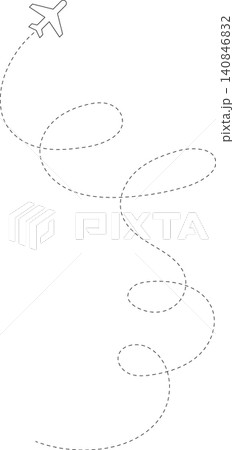 Airplane line path, flight route, trace, travel Airplane line path, flight route, trace, travel 140846832