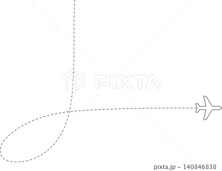 Airplane line path, flight route, trace, travel Airplane line path, flight route, trace, travel 140846838