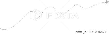 Airplane line path, flight route, trace, travel Airplane line path, flight route, trace, travel 140846874