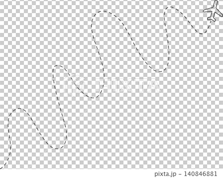 Airplane line path, flight route, trace, travel Airplane line path, flight route, trace, travel 140846881