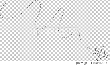 Airplane line path, flight route, trace, travel Airplane line path, flight route, trace, travel 140846883