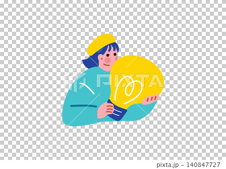 一幅描繪女設計師構思創意的插圖。 140847727