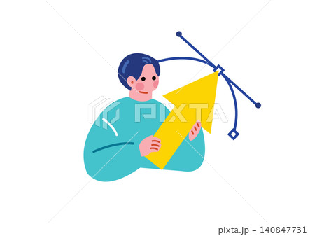 ベクターイラストを作る男性のイラスト ベクターイラストを作る男性のイラスト 140847731