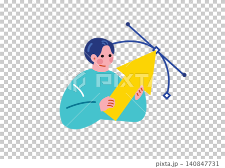 ベクターイラストを作る男性のイラスト ベクターイラストを作る男性のイラスト 140847731