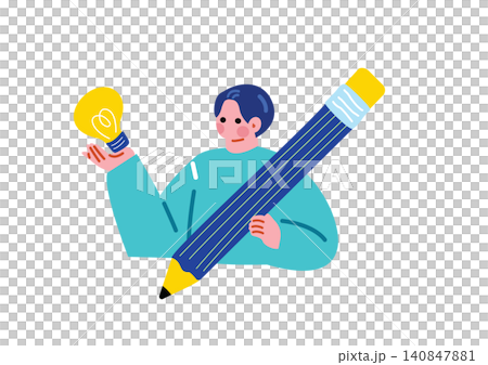 アイディアを閃く男性のイラスト 140847881