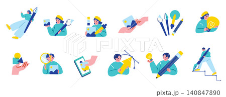 クリエイティブな職業のイラストセット 140847890