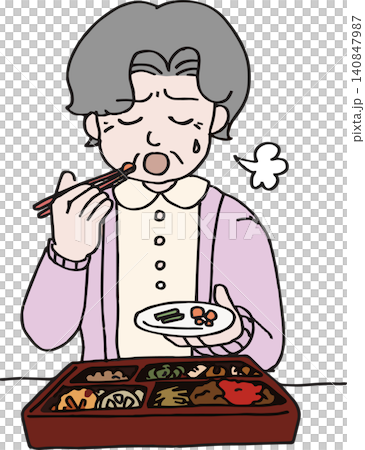 An illustration of a senior citizen looking dissatisfied with the portion size and seasoning of their home-delivered meal (vector representing the concerns and dissatisfaction of elderly people regarding meals). An illustration of a senior citizen looking dissatisfied with the portion size and seasoning of their home-delivered meal (vector representing the concerns and dissatisfaction of elderly people regarding meals). 140847987