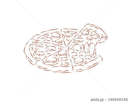 A Whole Pepperoni Pizza With One Slice Missing Sketch Vector Illustration A Whole Pepperoni Pizza With One Slice Missing Sketch Vector Illustration 140848148