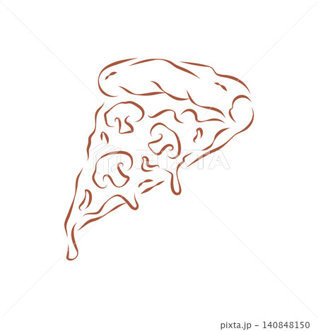 A Hot Gooey Slice Of Cheese Pizza With A Cheese Pull Vector Illustration 140848150