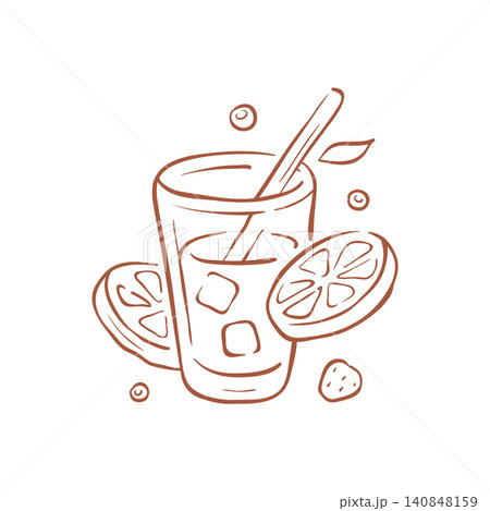 A Refreshing Glass Of Iced Lemonade With Citrus Slices Vector Illustration A Refreshing Glass Of Iced Lemonade With Citrus Slices Vector Illustration 140848159