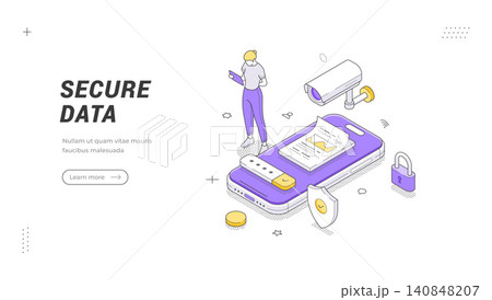 Secure Data And Information Protection Isometric Vector Illustration Banner Template Design Secure Data And Information Protection Isometric Vector Illustration Banner Template Design 140848207