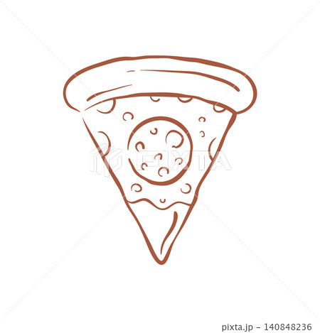 A Classic Pepperoni Pizza Slice With A Thick Crust Sketch Vector Illustration A Classic Pepperoni Pizza Slice With A Thick Crust Sketch Vector Illustration 140848236