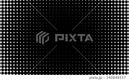 Radial halftone background with many tiny dots Radial halftone background with many tiny dots 140849337