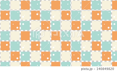 Colorful tile background wallpaper with small flowers fluttering around. Colorful tile background wallpaper with small flowers fluttering around. 140849820