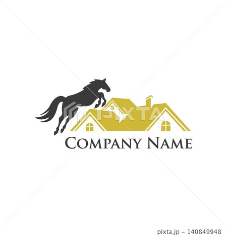 Horse House Logo, Stable horse housing, Real State, Icon, Horse head 140849948