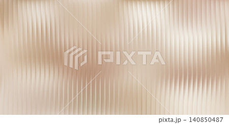 Ribbed glass surface with flowing gradient waves. Corrugated cosmetic backdrop in beige and cream with shiny translucent panels and premium golden light reflections. Vector illustration Ribbed glass surface with flowing gradient waves. Corrugated cosmetic backdrop in beige and cream with shiny translucent panels and premium golden light reflections. Vector illustration 140850487