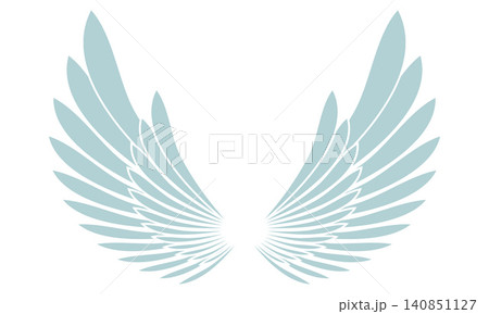 Elegant light blue angel wings spread wide on a clean white background, evoking a sense of peace, freedom, and spiritual protection. Perfect for inspiring graphic designs. Nobody. Elegant light blue angel wings spread wide on a clean white background, evoking a sense of peace, freedom, and spiritual protection. Perfect for inspiring graphic designs. Nobody. 140851127