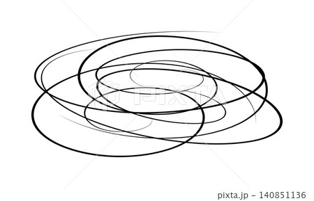 Circular scribble vector brush strokes resembling hand-drawn pencil loops. Abstract oval sketch lines isolated on white background for decorative texture, design elements and creative layouts. Circular scribble vector brush strokes resembling hand-drawn pencil loops. Abstract oval sketch lines isolated on white background for decorative texture, design elements and creative layouts. 140851136