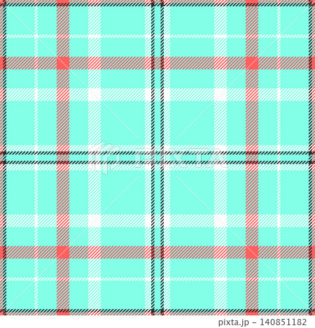 Autumn textile check background, buffalo vector pattern texture. Perfect seamless fabric plaid tartan in teal and white colors. 140851182