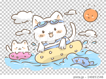 Cat's summer vacation Cat's summer vacation 140851546