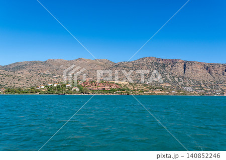 Elounda Luxury Resort Complex on Coastal Hillside in Crete Elounda Luxury Resort Complex on Coastal Hillside in Crete 140852246