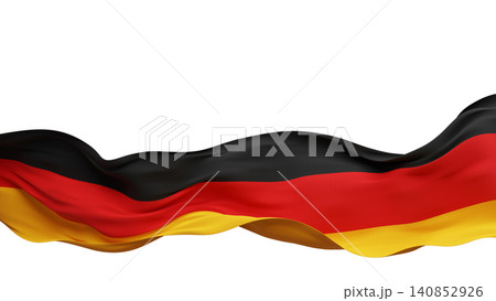 German flag fabric flowing in the wind isolated on white background with copy space design element for Germany banner 3D render German flag fabric flowing in the wind isolated on white background with copy space design element for Germany banner 3D render 140852926