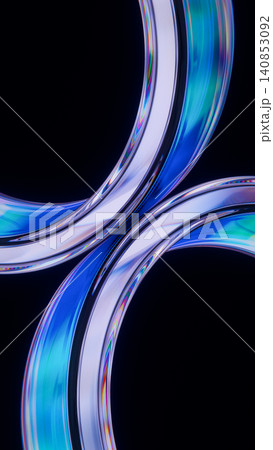 Glass Tubes Abstract Blue Purple Dispersion Light 3D Render Glass Tubes Abstract Blue Purple Dispersion Light 3D Render 140853092