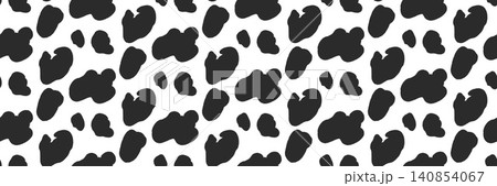 Animal spot monochrome seamless pattern with dalmatian motif in black and white. Organic spot shapes in vector dog and cow skin print. Trendy animal repeat for textile and surface design Animal spot monochrome seamless pattern with dalmatian motif in black and white. Organic spot shapes in vector dog and cow skin print. Trendy animal repeat for textile and surface design 140854067