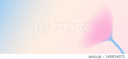Grain flower with soft textured gradient and gentle blur on abstract background. Grainy wildflower or tulip in pink for spring banner. Botanical dotwork vector with shadow and delicate watercolor haze 140854073