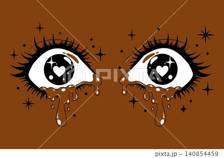 Gothic Manga Eyes with Heart Pupils Gothic Manga Eyes with Heart Pupils 140854459