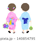 夏祭り_男の子と女の子 140854795