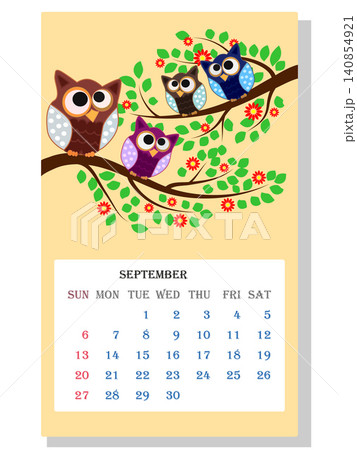 Calendar 2021. Cute owls and birds for every month. Calendar 2021. Cute owls and birds for every month. 140854921