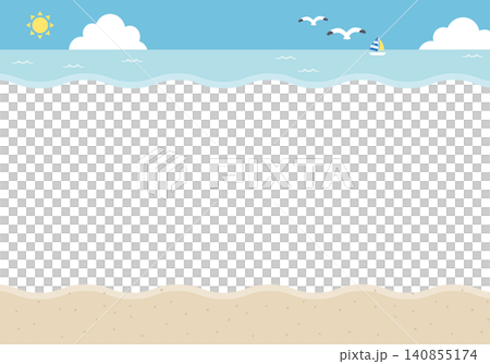 [Vector] Summer ocean background with copy space - tropical beach banner template material (vertical) 140855174