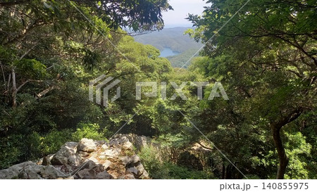 対馬 金田城 南西部石塁 対馬 金田城 南西部石塁 140855975