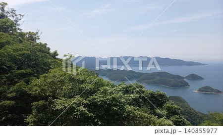 対馬　金田城　城山砲台跡からの眺め 140855977